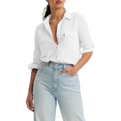 Immagine di Levi&#039;s Doreen Utility IN Patches Camicia, Donna, Taglia: Large, Bright white