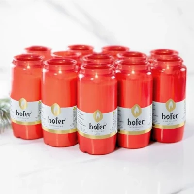 Immagine di Set di 12 luci a olio per composizione, grande [rosso] circa 100 ore, durata combustione, luce lanterna funebre