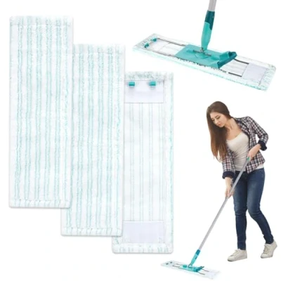 Immagine di Sprifityy, confezione da 3 panni di ricambio per Leifheit Profi XL/Leifheit Professionale/Micro Duo e altri mop, rivestimento con sistema a 2 fibre, rimozione rapida delle macchie,