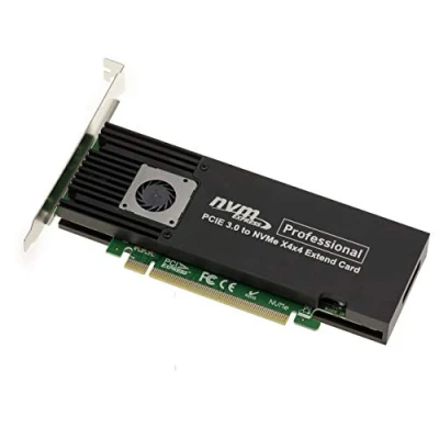 Immagine di KALEA INFORMATIQUE Scheda controller M2 PCIe 3.0 x16 per 4 SSD M.2 NVMe M Key. Profilo alto e basso. Chipset ASM2824.