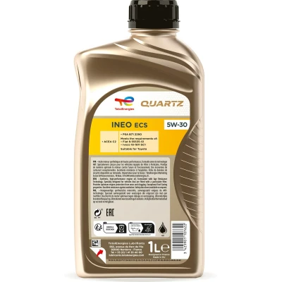 Immagine di Total Quartz INEO ECS 5W 30 1l Olio motore 2198453 CITROËN: C4 I Grand Picasso, Berlingo II, Xsara PEUGEOT: 308 II Hatchback