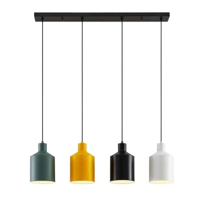 Immagine di Lindby lampada a sospensione &#039;Tirane&#039; dimmerabile (Moderno) colore Nero, in Metallo ad es. Soggiorno &amp; Sala da pranzo (4 luci, E27) sospensione, soffitto,