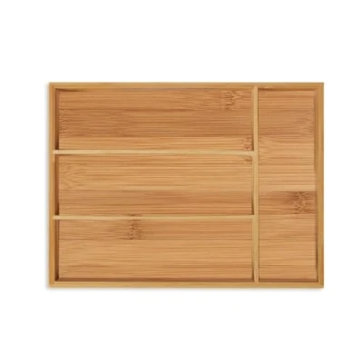 Immagine di relaxdays Portaposate da Cassetto in Bambù, 4 Scomparti, Divisore Posate &amp; Utensili Cucina, 5 x 26 35,5 cm, naturale