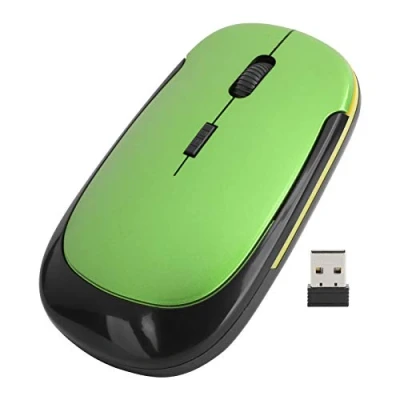 Immagine di ciciglow Mouse Wireless, Silenzioso Ottico Portatile da Ufficio 2.4G con Ricevitore USB 3 DPI Regolabili per Accessori Computer Notebook(verde)