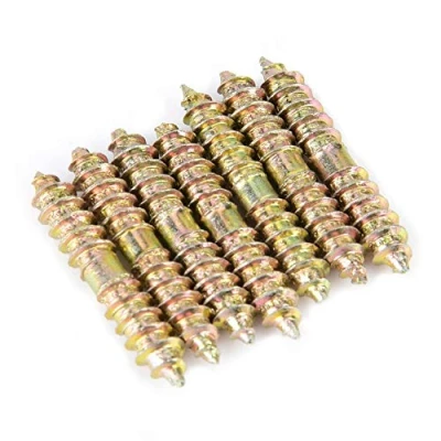 Immagine di 20pcs 5 * 30mm Doppie Viti parti di fissaggio filettatura autofilettanti Doppio conico Bulloneria mobili per Connettore Aste Barre Borchie