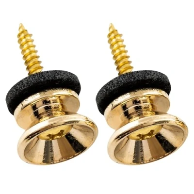 Immagine di Musiclily Pro Metallo Attacchi Tracolla Strap Buttons per Fender Style Chitarra Elettrica Acustica Basso, Dorato (Set di 2)