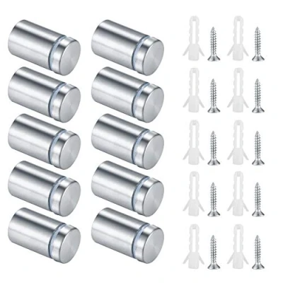 Immagine di 10 Pezzi Pubblicità Vite di vetro Standoff Bulloni, Distanziatori Vetro, Supporto Segno Chiodi Hardware Supporti Viti Clamp in acciaio inox
