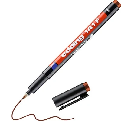 Immagine di edding 141 F Pennarello indelebile, 0,6 mm, colore: marrone
