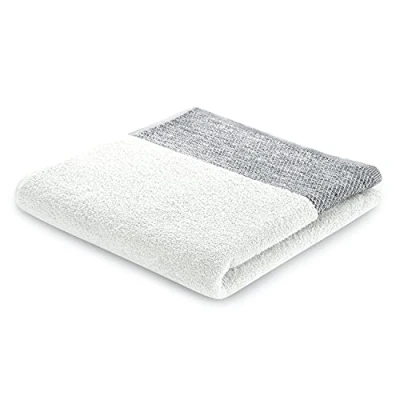 Immagine di AmeliaHome telo doccia 100% cotone, 70 x 140 cm, da bagno bianco Aria