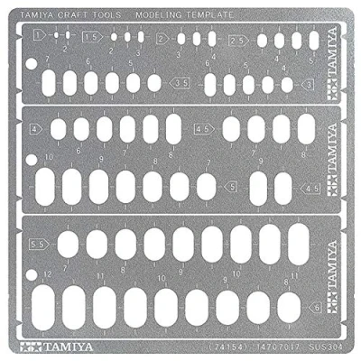 Immagine di TAMIYA Edificio Modeling Rettangolare Stencil PE (3) 1 6 mm, modellismo, Accessori, Colore Argento, Small, 74154