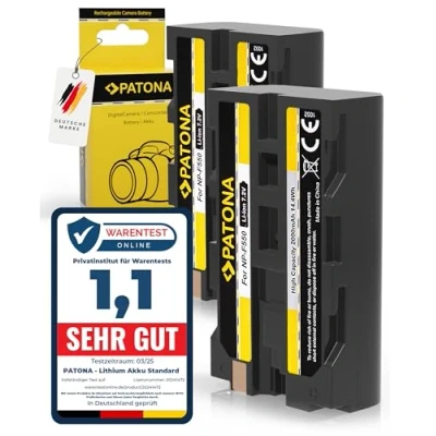 Immagine di PATONA 2x Batteria Ricambio per Sony NP F550 F330 F530 F730 F750 F930 F950 Batterie Compatibile con CCD RV100 RV200 SC55 TR12 TR18 TR200