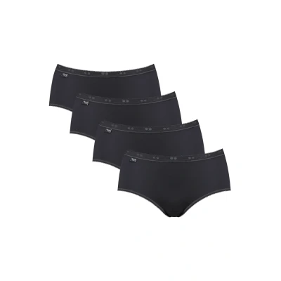 Immagine di Sloggi Basic+ Midi 4p Slip, Nero (Black), 48 Donna (Pacco da 4)
