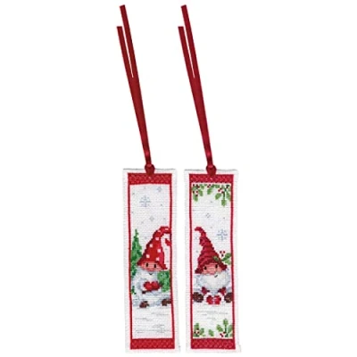 Immagine di Vervaco PN 0189703 Segnalibro punto croce, in cotone, multicolore, 6 x 20 cm, 2 numeri