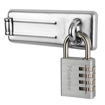 Immagine di Master Lock 7640704EURD Set Chiavistello a Barra Dritta e Lucchetto con Combinazione