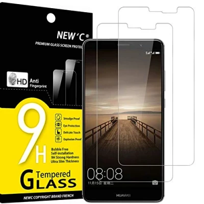 Immagine di NEW&#039;C 2 Pezzi, Vetro Temperato per Huawei Mate 9, Pellicola Prottetiva Anti Graffio, Impronte, Senza Bolle, Durezza 9H, 0,33mm Ultra Trasparente, Resistente