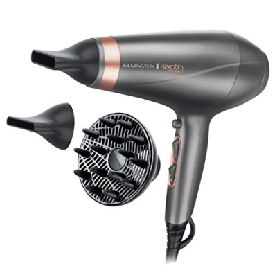 Immagine di Remington Asciugacapelli Professionale 2200W Arricchito con Cheratina e Olio di mandorle per una Tripla Protezione Cura ionica, 3 accessori styling, motore lunga durata, Keratin Protect AC8820
