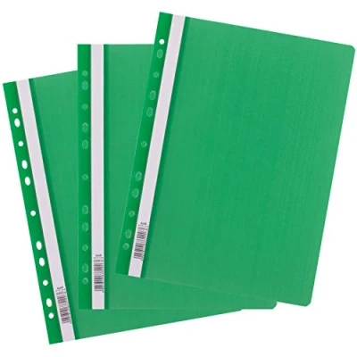 Immagine di D.RECT 25 cartelline portadocumenti formato A4 con fori in plastica copertina frontale trasparente, pellicola di polipropilene, perforate, colore: verde