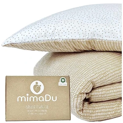 Immagine di mimaDu biancheria da letto per bambini, 100 x 135 cm, bambini in cotone, ragazzi e ragazze, certificata GOTS Oeko Tex100 (Boho)
