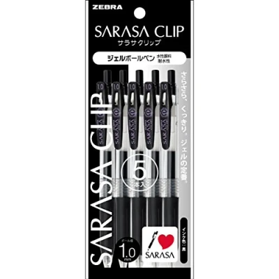 Immagine di Zebra Clip Sarasa P JJE15 BK5, 1 mm, confezione da 5 penne