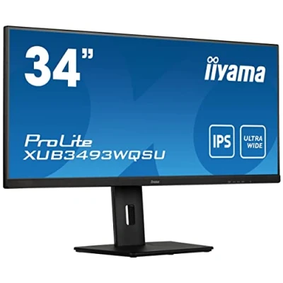 Immagine di Iiyama PROLITE XUB3493WQSU B5 Monitor LED ERP F (A G) 86.4 cm (34 pollici) 3440 x 1440 Pixel 21:9 4 ms HDMI ™, DisplayPort, USB 3.0, Cuffie (jack da 3,5 mm)