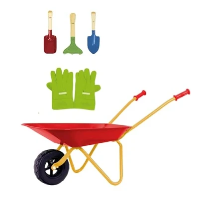 Immagine di Theo Klein 7669 Carriola per bambini con accessori I in metallo, portata fino a 10 chili Include robusti attrezzi da gioco di giardino Giocattoli dai 3 anni su