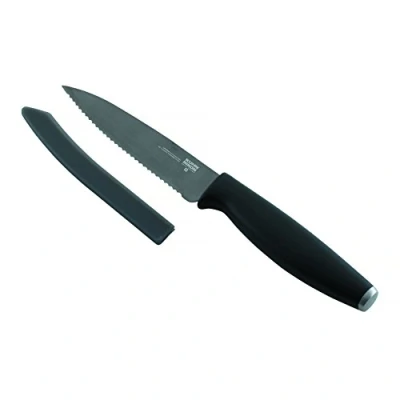 Immagine di KUHN RIKON 26589 Colori Titanium Ruest Coltello Spelucchino Seghettato da Cucina, plastica, Grafite, 20.8 x 2.8 5 cm