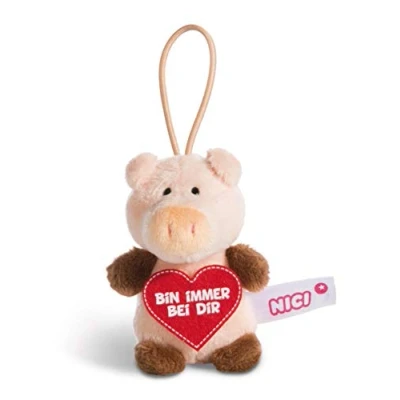 Immagine di NICI 44867 Ciondolo a Forma di Maiale con Scritta Bin Immer bei dir 8 cm, Colore: Rosa/Marrone
