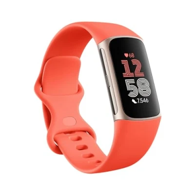 Immagine di Fitbit Charge 6 Oro (Cinturino Silicone Arancione)