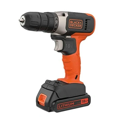 Immagine di BLACK+DECKER, TRAPANO AVVITATORE 18V Litio COMPATTO&amp;LEGGERO 1 batteria in dotazione: al 1.5Ah; caricabatterie per ricarica 3 5 ore.BCD001C1 QW