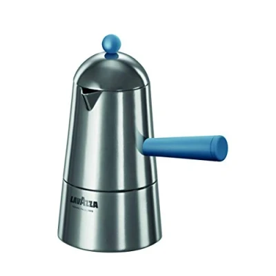 Immagine di ILSA Caffettiera Espresso, Carmencita Pop, Alluminio, Induzione, Manico e Pomolo blu, Capacità 20 cl, Tazze 3