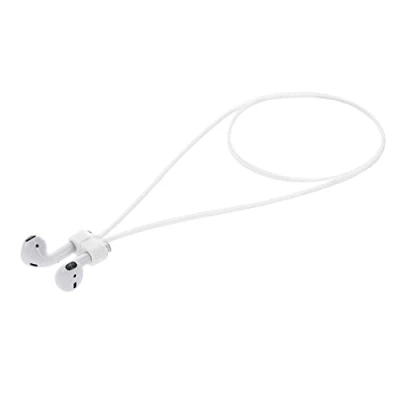 Immagine di kwmobile Laccetto Portauricolari Compatibile con Apple Airpods 1/2 / 3 Pro 1 2 Cordino Porta Cuffie in ear Laccio Cuffiette Magnetico bianco