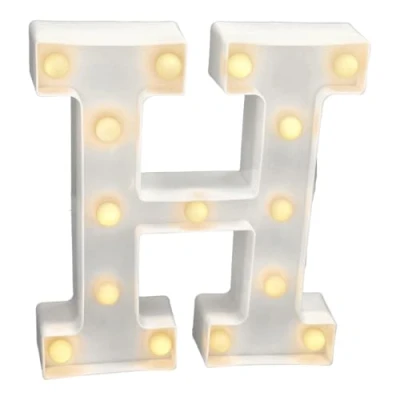 Immagine di JANDEI Lettere LED, Numeri Luminosi, Figura a Cuore, 22cm, con Luce Calda per Decorazione e Atmosfera, Luci Notturne Scrivania, Compleanni, Matrimoni, Vetrine. Funzionano batterie AA (H)