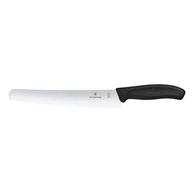 Immagine di Victorinox Swiss Classic, coltello da pane con lama seghettata e punta stondata, in acciaio inox, nero
