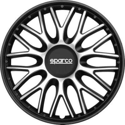 Immagine di Sparco SPC1596SVBK Set Copricerchi 4 Pezzi Roma 15 Pollici Argento/Nero