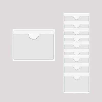 Immagine di BAIWOAK Buste autoadesive trasparenti, trasparenti e autoadesive, per etichette foto, indici, pianificatori, armadi, scaffali, 10 pezzi (220 x 150 mm)