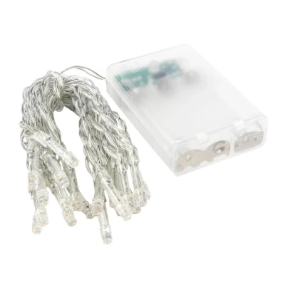 Immagine di Ideen mit Herz 20 luci a LED bianco caldo diametro lampada 5 mm distanza 15 cm funzione timer (6 stune accese 18 ore spento) funzionamento batteria lunghezza totale: 300