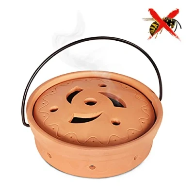Immagine di Bruciatore d&#039;incenso per anti vespe, vasi in terracotta repellente vespe attraverso l&#039;odore del caffè, ciotola ignifuga zanzare/vespe (15,5 x 5,2 cm)