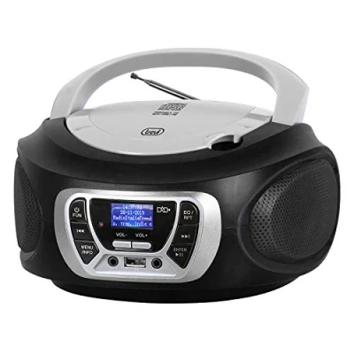 Immagine di Trevi CMP 510 DAB, Stereo Portatile con Radio Lettore CD, USB e AUX IN, Impianto Casa Presa Cuffia, Telecomando, Mini HiFi, Display Retroilluminato Blu Dot Matrix, Nero