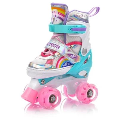 Immagine di meteor Pattini a rotelle Discoteca Skate Roller Parallel 4 Ruote da Pattinaggio in Quad per Bambini Adolescenti e Adulti Taglia Regolabile