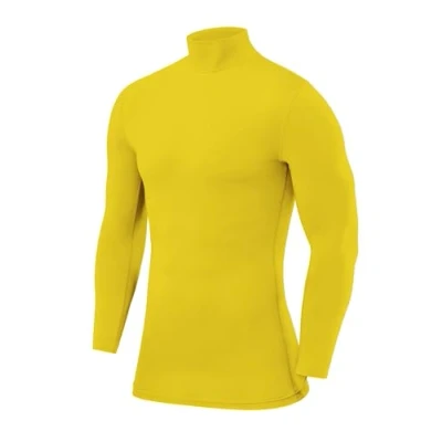 Immagine di PowerLayer Maglia Termica Uomo a Manica Lunga Compressione per Calcio e Sport Strato Base Maniche Lunghe Allenamento Corsa Ciclismo Giallo, L
