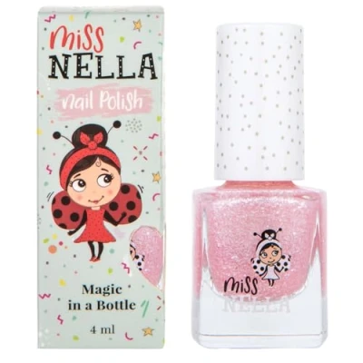 Immagine di Miss Nella Its Glitzy Hippo Safe Special Glitter Pink Smalto per unghie bambini, non tossico e inodore, formula bambini a base d&#039;acqua una facile rimozione