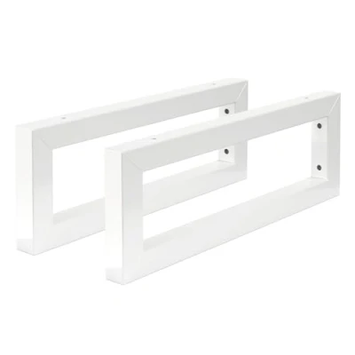 Immagine di ML Design Set di 2 Staffe a Muro Rettangolari 400x150 mm in Acciaio Bianco Supporti per Scaffali Aperti Mensole Telaio Lavabo Bagno Scrivania Mobili Reggimensola da Parete incl. Materiale Montaggio