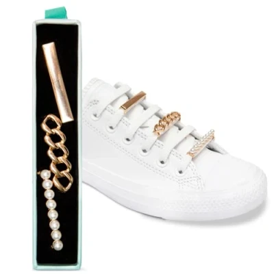 Immagine di leazy Bling Calzatura per scarpe da ginnastica, casual Clip in oro con strass, perline Lacci ciondolo ragazze e donne, Zinco