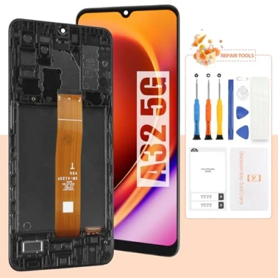 Immagine di Schermo di ricambio per Samsung Galaxy A32 5G A326 LCD SM A326B, A326U, A326W, Touch Display Digitizer Assembly Parti Riparazione (Nero con Telaio, Non Adatto 4G