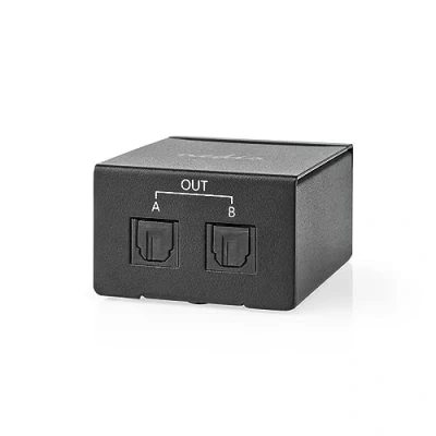 Immagine di Nedis TosLink Splitter 2 vie Connettori Ingresso: Femmina Uscita: X Pulsante Metallo Nero