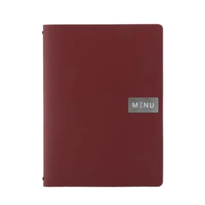 Immagine di SECURIT Porta Menu Royal Linea Leather Per Caffè, Ristoranti, Bar Ecopelle 100% Riciclata Formato A4 1 Doppio Inserto Incluso Colore Bordeaux