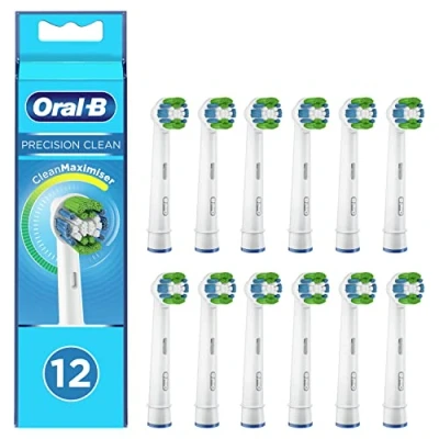 Immagine di Oral B Precision Clean Testine per spazzolino elettrico con tecnologia CleanMaximiser, rimuovere la placca in eccesso, confezione da 12, colore: Bianco.