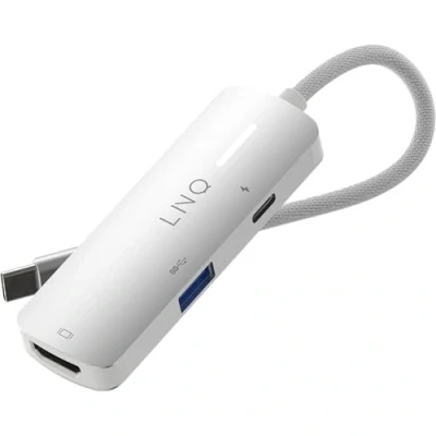 Immagine di Adattatore HDMI 4K LINQ con PD e USB A, compatibile computer portatili smartphone