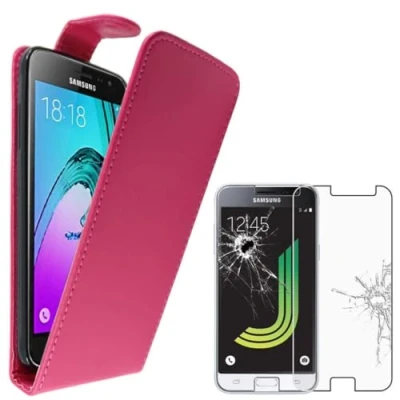 Immagine di ebestStar Cover Compatibile con Samsung J3 2016 Galaxy SM J320F Custodia Protezione Pelle PU Risvolto Verticale, Rosa + Pellicola Vetro Temperato [Apparecchio: 142.3 x 71 7.9mm, 5.0&#039;&#039;]