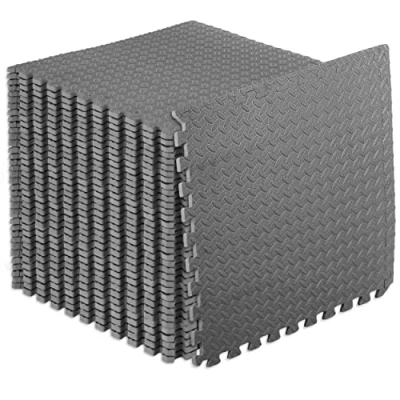 Immagine di ProsourceFit Exercise Puzzle Mat , EVA Foam Interlocking Tiles Protective and Cushion Flooring for Gym Equipment, Play Area, Grey 1/2 Inch 144 Sq Ft 36